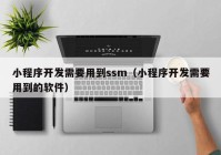 小程序开发需要用到ssm（小程序开发需要用到的软件）