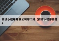 商城小程序开发公司哪个好（商城小程序开源）